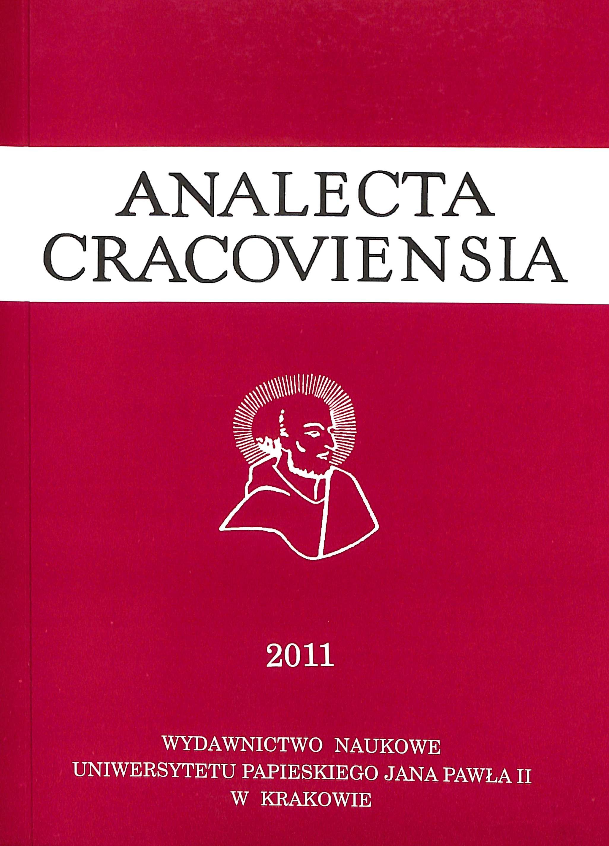 Analecta Cracoviensia tom 43 • okładka