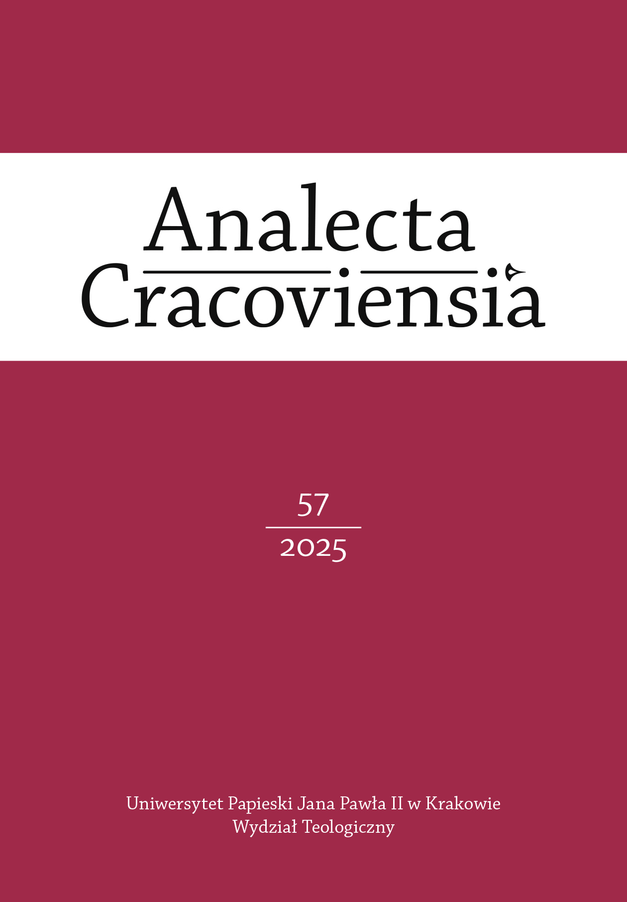 Analecta Cracoviensia, tom 57 (2025) - okładka