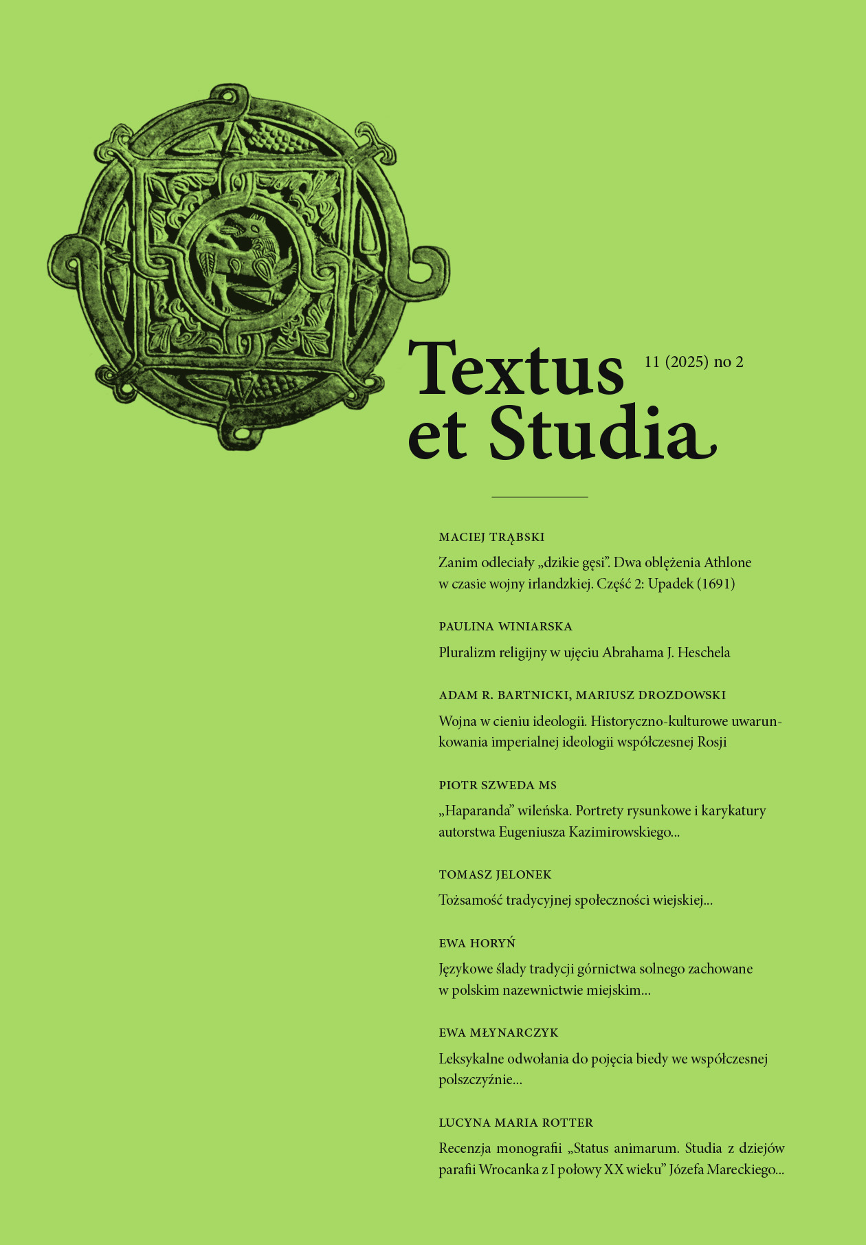 Textus et Studia, tom 11 (2025) nr 2 - okładka