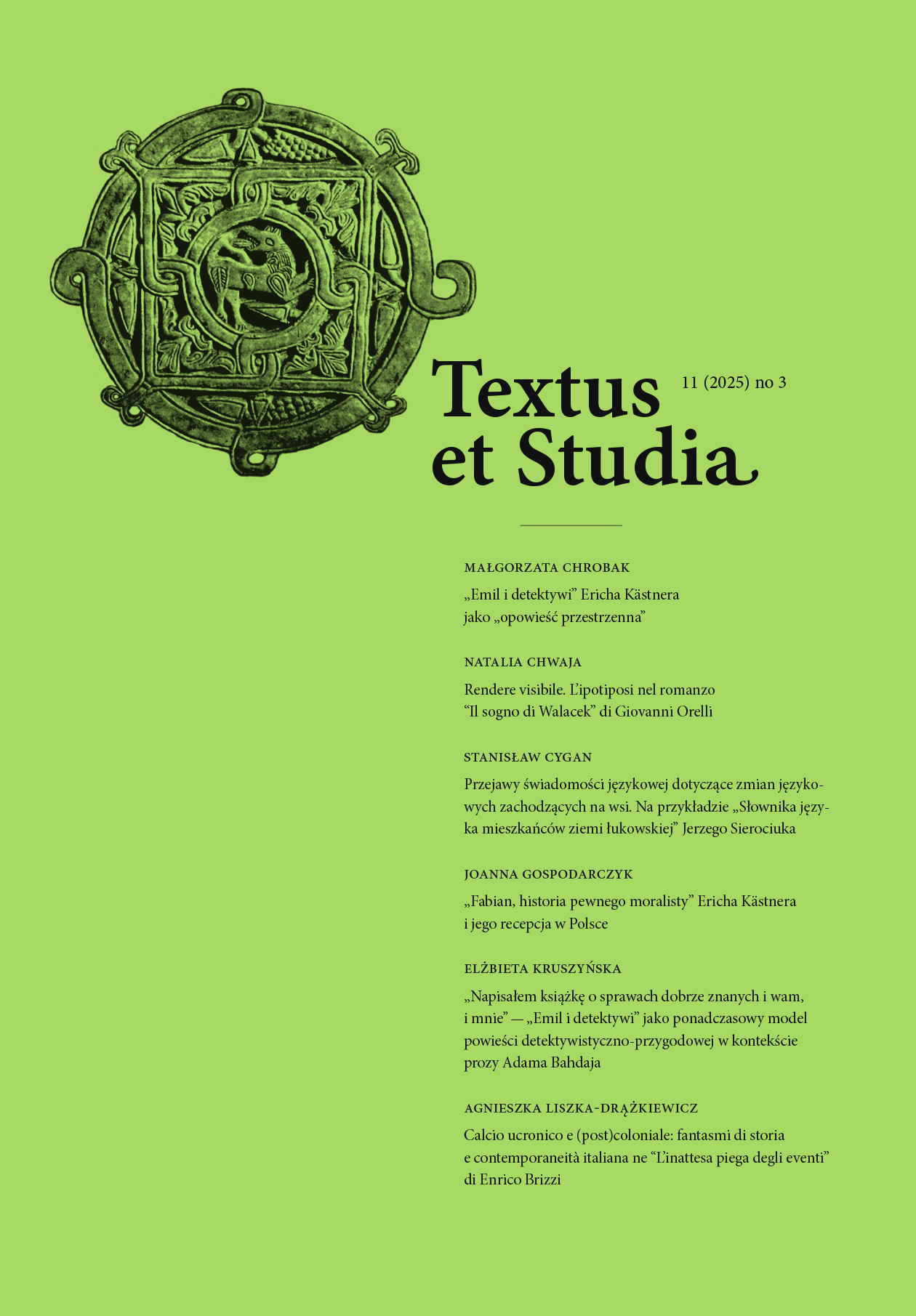 Textus et Studia, tim 11 (2025) nr 3 - okładka