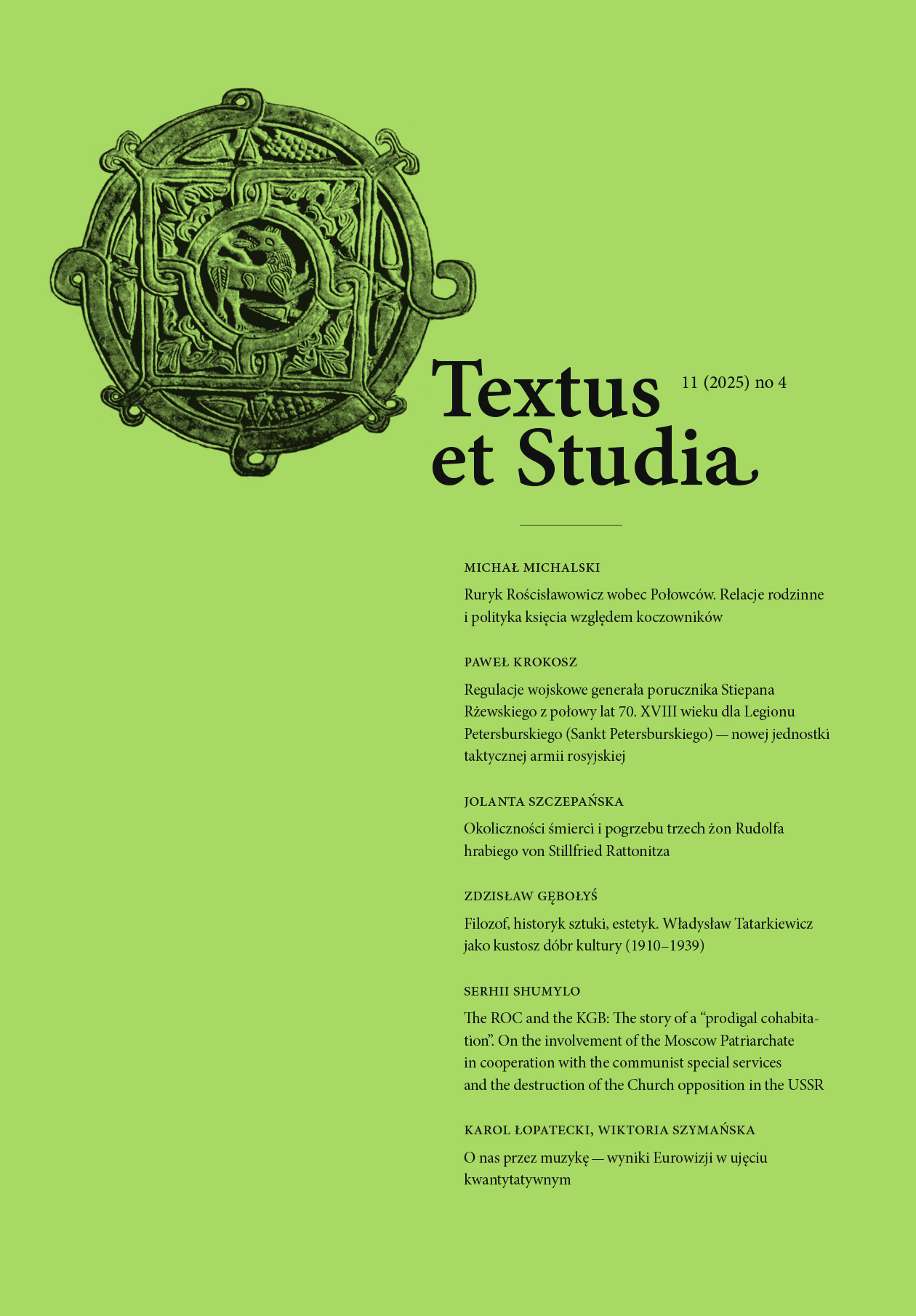Textus et Studia, tom 11 (2025) nr 4 - okładka