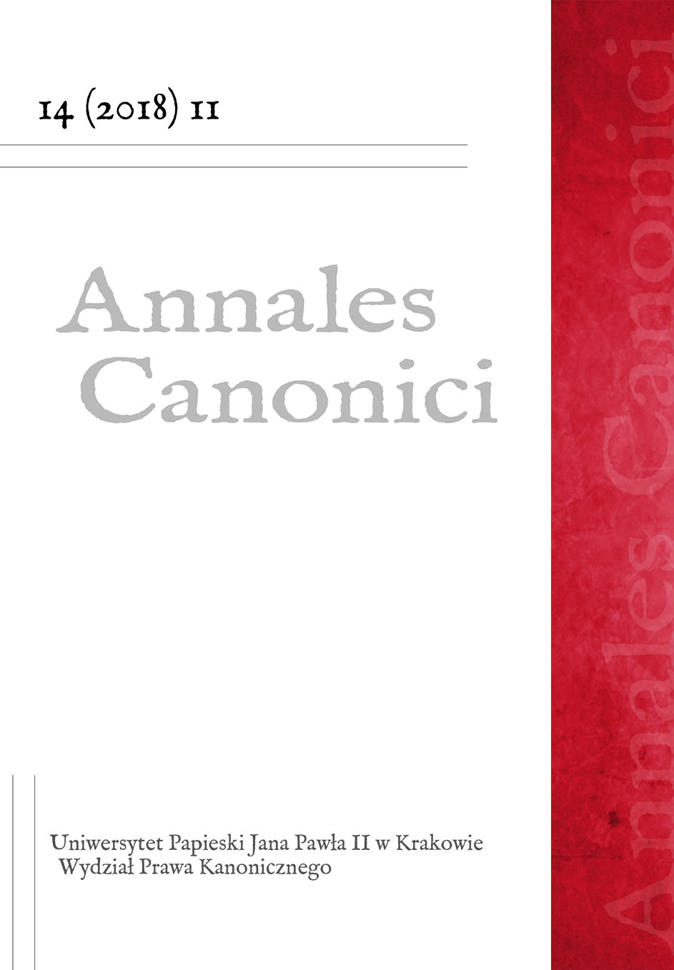 					Pokaż  Tom 14 Nr 2 (2018): Annales Canonici
				