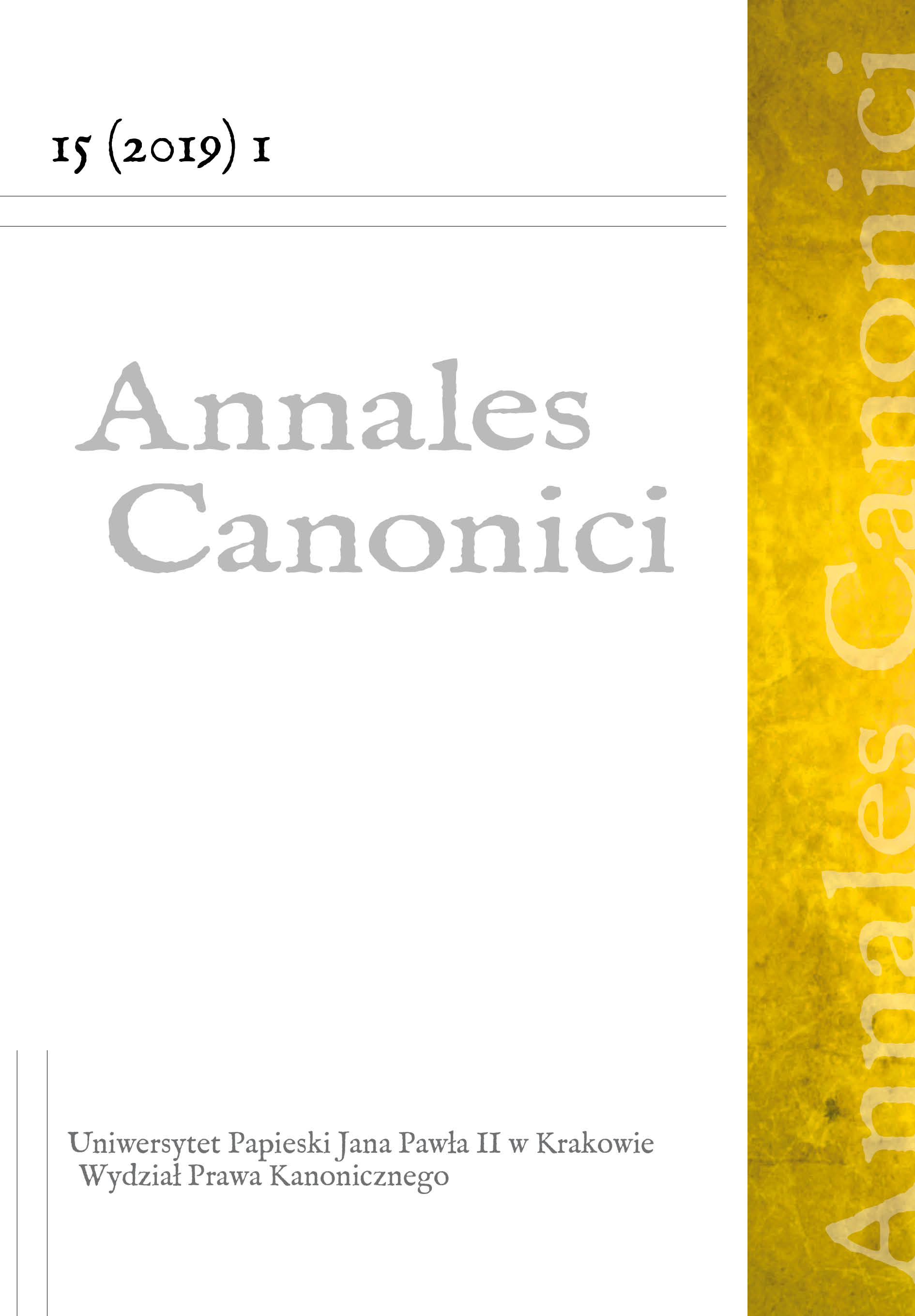					Pokaż  Tom 15 Nr 1 (2019): Annales Canonici
				