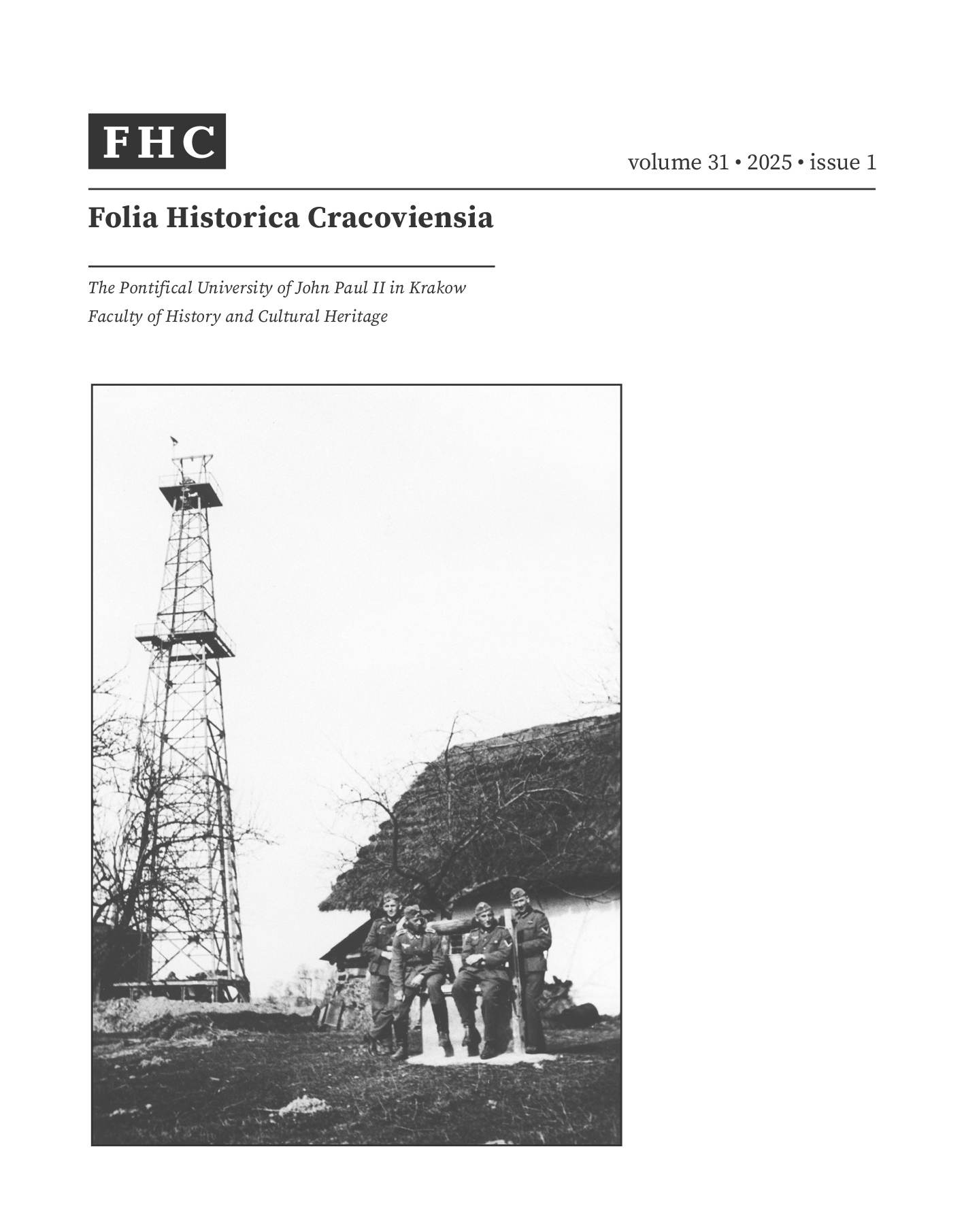 Folia Historica Cracoviensia, tom 31 (2025) nr 1 - okładka