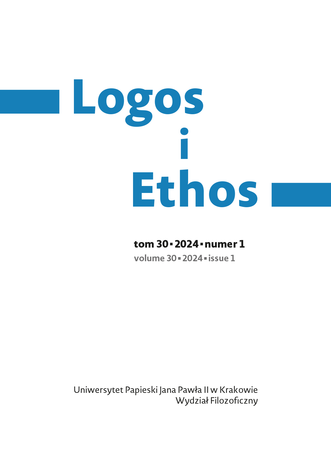 Logos i Ethos 2024 nr 1 - okładka