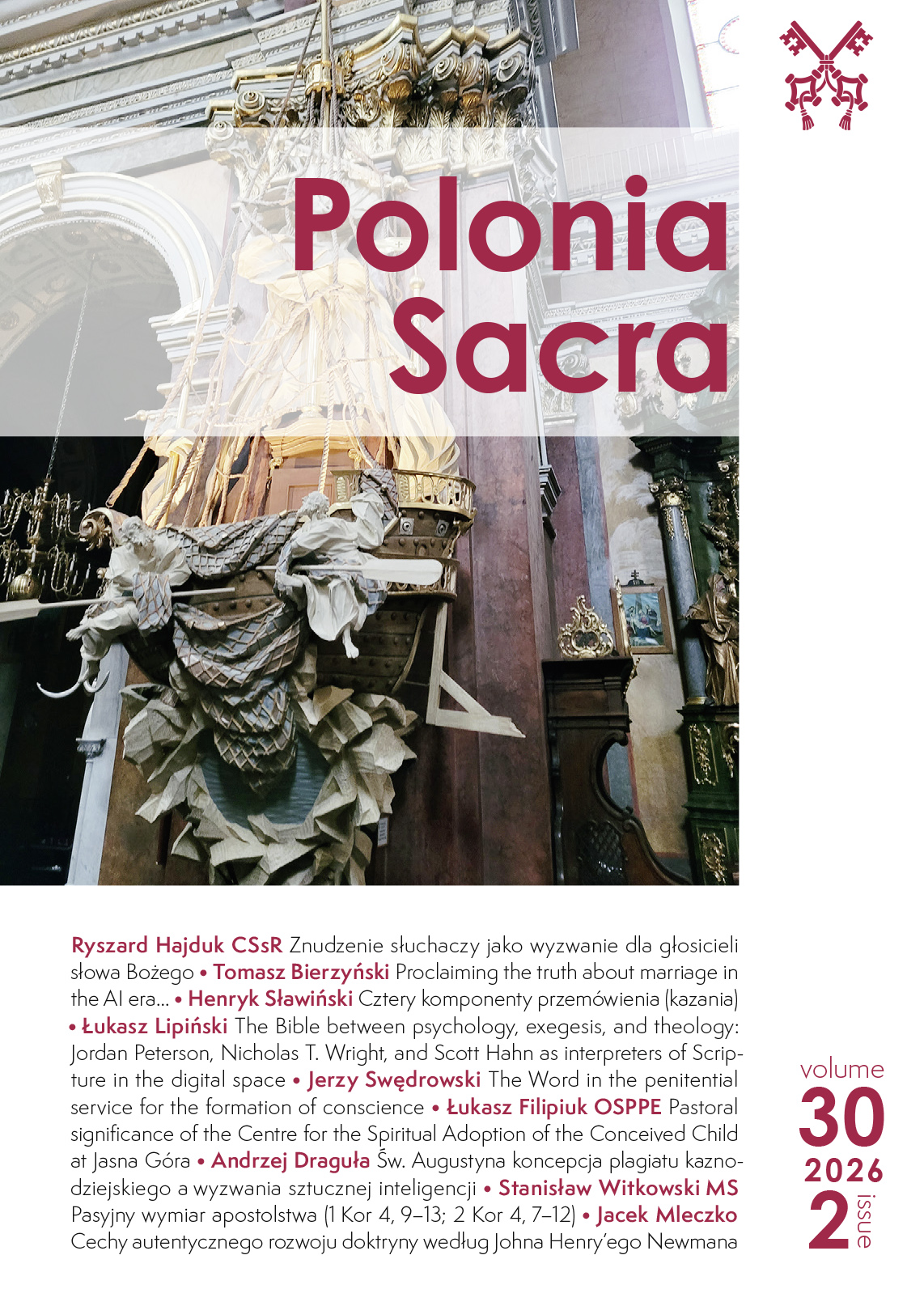 Polonia Sacra, tom 30 (2026) nr 2 - okładka