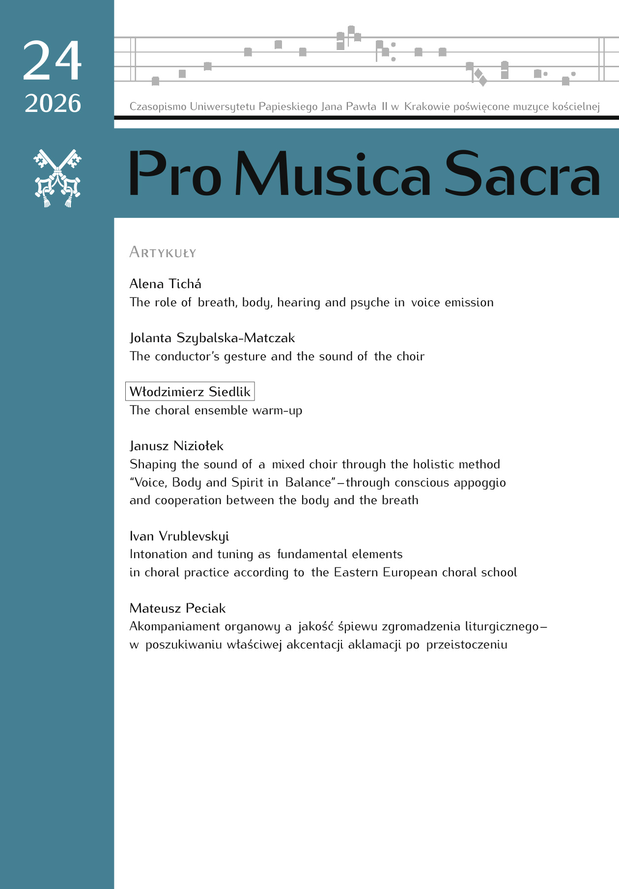 Pro Musica Sacra tom 24 (2026) - okładka